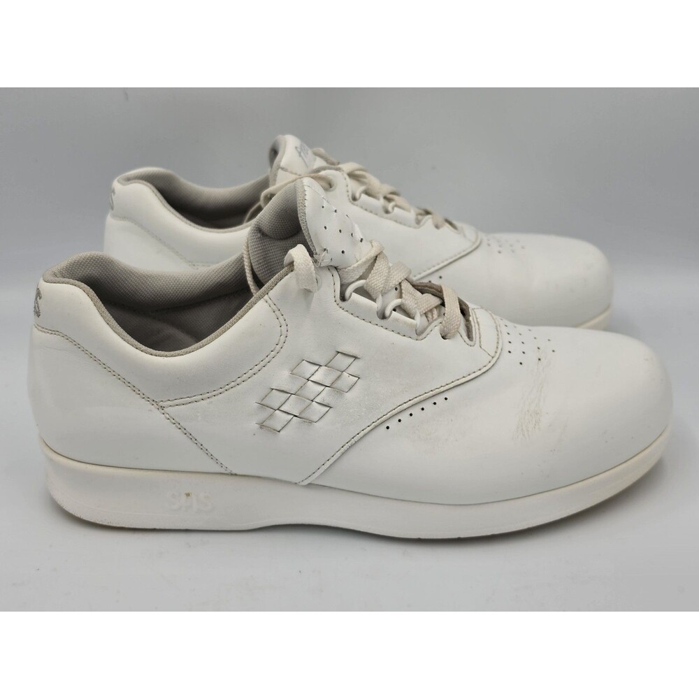 SAS Free Time White Leather Lace-Up Walking Shoes Womens Size 9 J3638819 Tripad